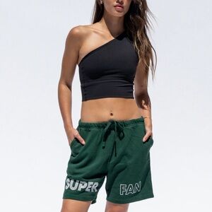 Left On Friday Super Fan Short Unisex Cotton Gym Shorts Palm Green Medium